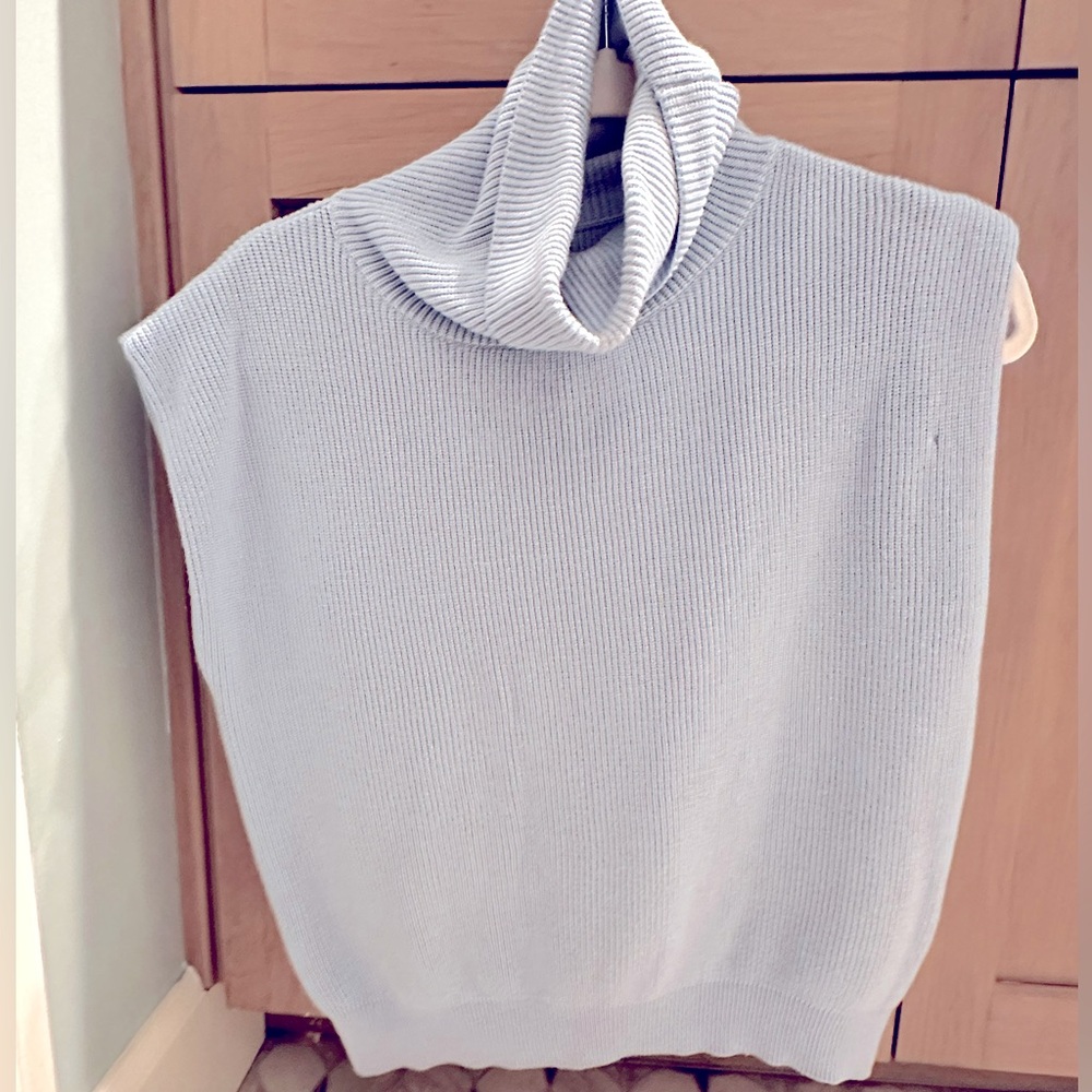 Anthropology Maeve Baby blue turtleneck sleeveless sweater
